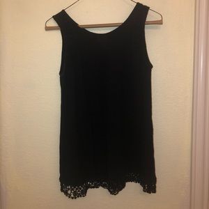 Missimo Black Tank w Crochet Detailing